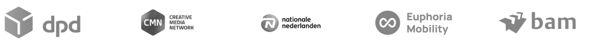 Onze klanten: dpd, CMN, Nationale Nederlanden, Euphoria Mobility, BAM